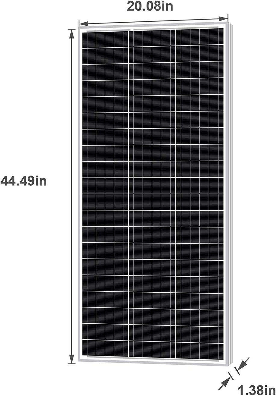 Newpowa 100 Watt Monocrystalline 100W 12V Solar Panel High Efficiency Mono Module RV Marine Boat Off Grid(2pcs+Z Bracket)