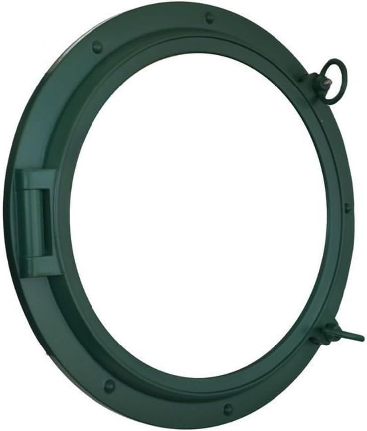 Hampton Nautical Porthole-24-W Seaworn Green Ship Porthole Window 24 Nautical Home Decoration Pack of 2