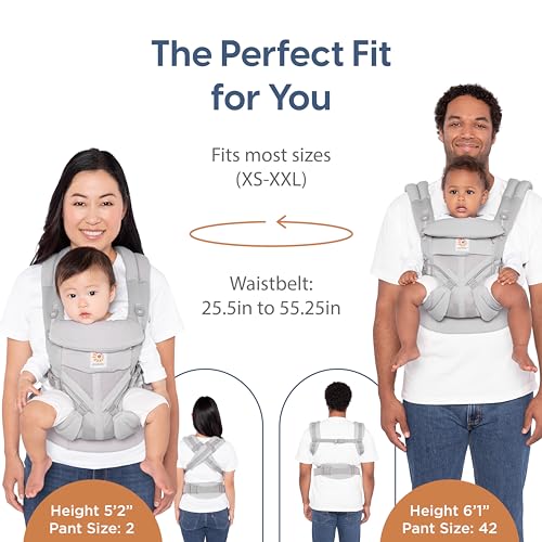 Ergobaby Omni 360 All-Position Baby Carrier for Newborn to Toddler with Lumbar Support & Cool Air Mesh (7-45 Lb), Onyx Black 6.18x9.13x10.43 Inch (Pack of 1)