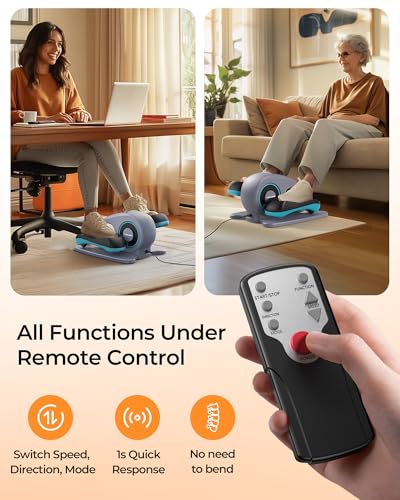 YOSUDA Under Desk Elliptical Electric,Ellipse Leg Exerciser for Seniors,Fully Assembled Seated Pedal Exerciser with Remote Control with Free Footstraps & 10 Adjustable Speeds