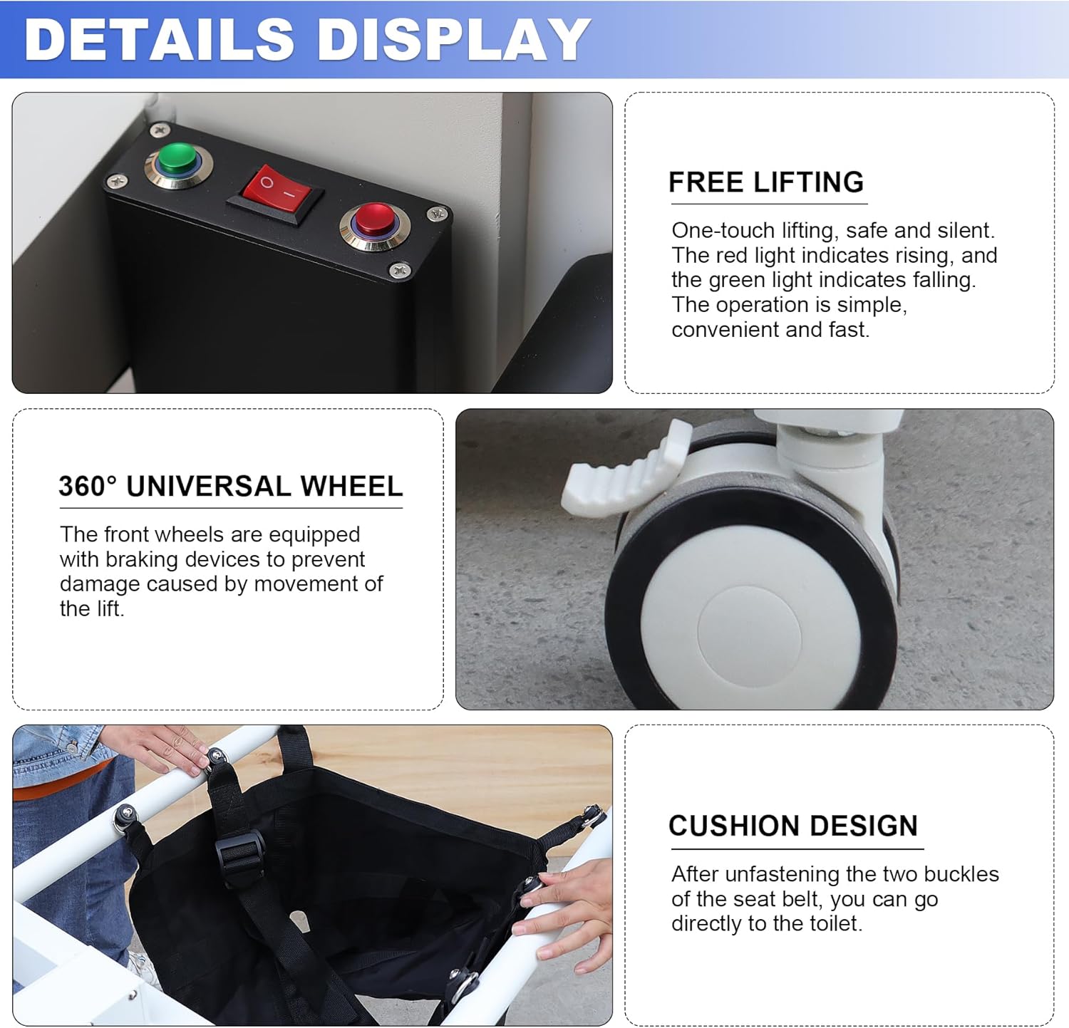 Electric Patient Transfer Lift Chair,Wheelchair to Car Transfer Devices， Patient Lift Transfer Chair Electric Patient Lift Portable Patient Lift Transfer Chairs for Seniors Wheelchair Lifts