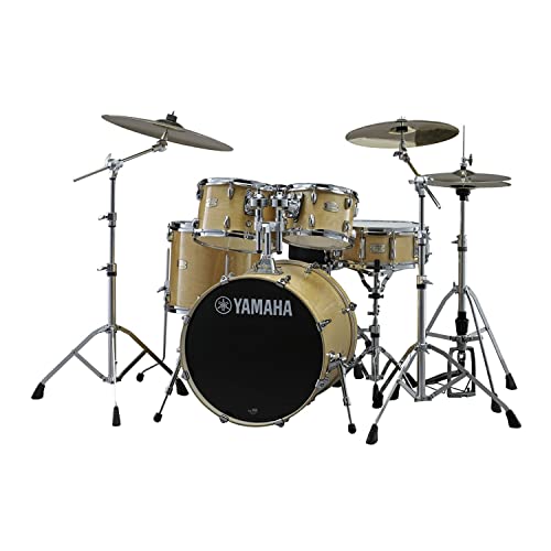 Yamaha 5pc Shell Pack with a 20" Kick 14” Snare Drum in Honey Amber for Students and Working Drummers, (SBP0F50HA)