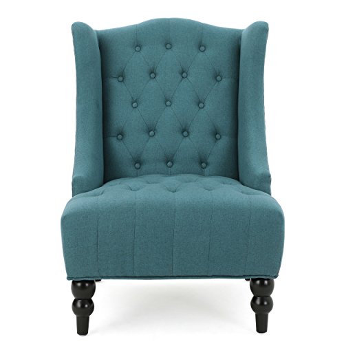 Wingback Accent Chair, Modern Button-Tufted Armchair, High-Back Fabric Club Chair for Reading in Bedroom,Living Room,Office Sofa Chair, Teal