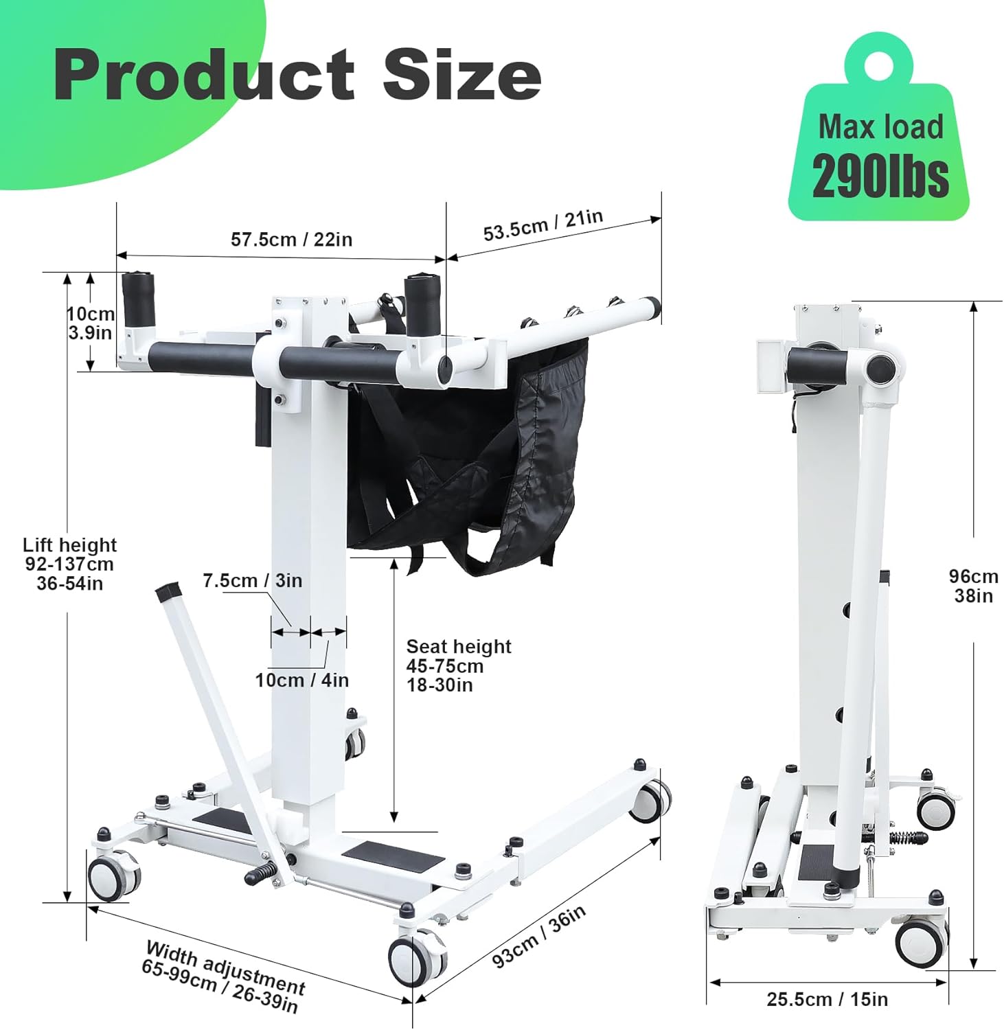 Electric Patient Lift Wheelchair for Home，Electric Patient Lift Transfer Chair，Wheelchair to Car Transfer Devices，Electric Patient Transfer Lift Chair,Portable Patient Lift Electric