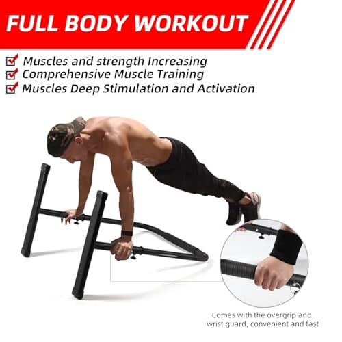 Adjustable Dip Bars for Home Gym Workout, Heavy Duty Dip Stands Strength Training Fitness Dip Station Calisthenics for Tricep Dips, L Sits