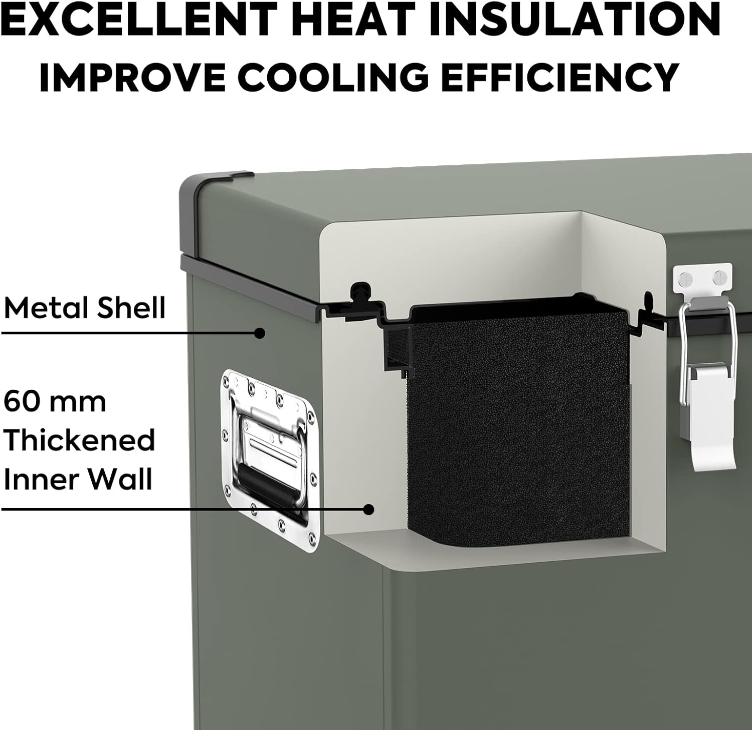 ICECO VL60 Dual Zone Portable Refrigerator with SECOP Compressor, 60 Liters Platinum Compact Refrigerator, DC 12/24V, AC 110-240V, 0℉ to 50℉, Home & Car Use (with Insulated Cover)