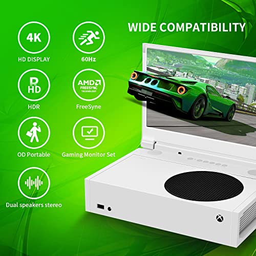 G-STORY 15.6" Portable Monitor for Xbox Series S 4K Portable Gaming Monitor IPS Screen for Xbox Series S（not Included） with Two HDMI, HDR, Freesync Game Mode Travel Monitor