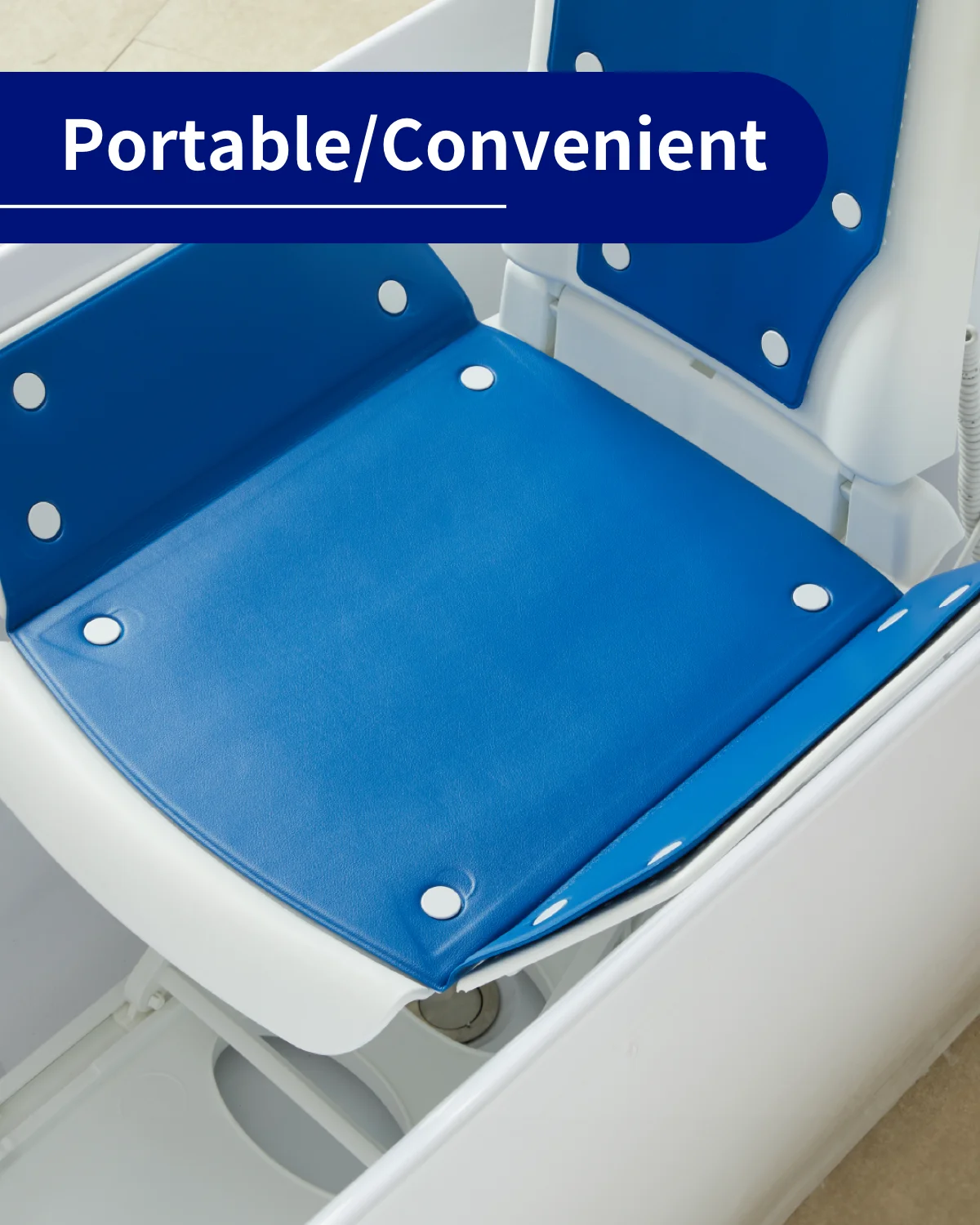 Electric Bath Lift Chair ,Suitable for Bathtubs Larger Than 16“ Wide, High-Strength Steel Pole Support,6 Bottom Non-Slip Suction Cups,Collapsible,Bearing Weight 300LB