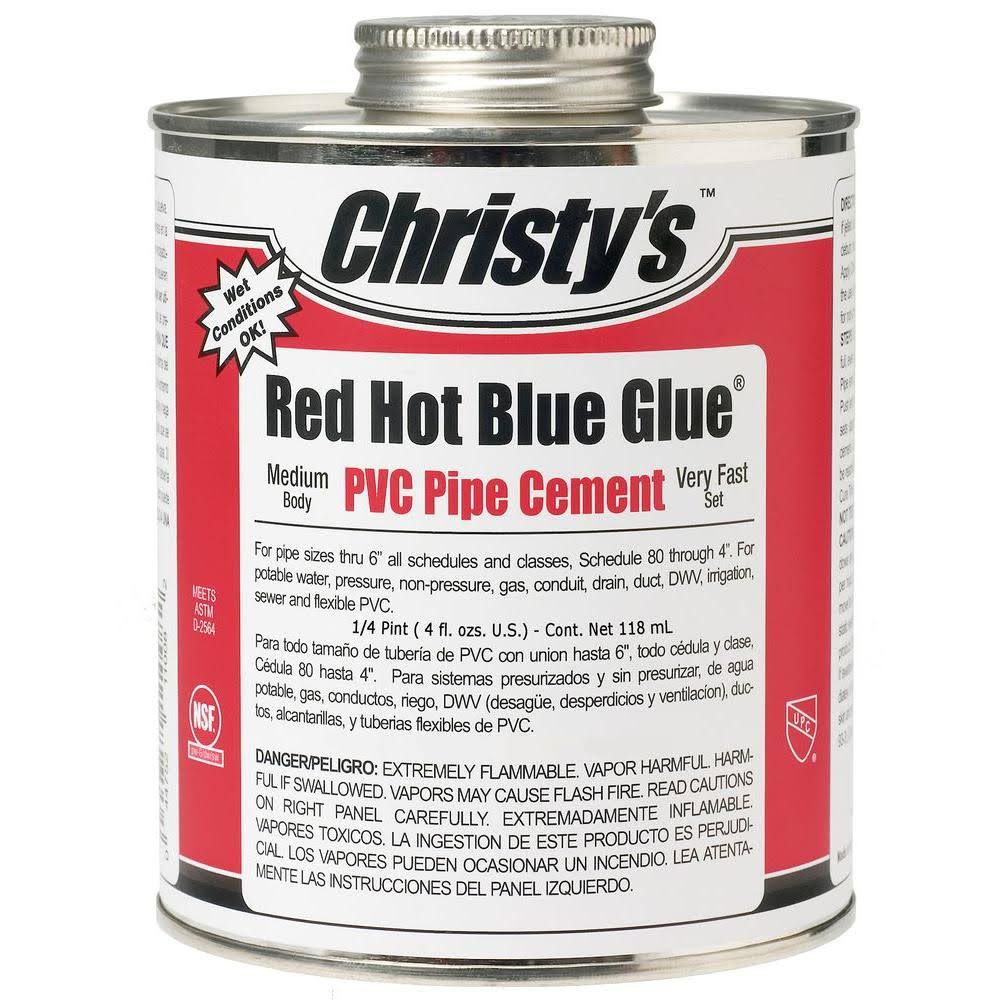 Christy's 4 oz. PVC Red Hot Blue Glue Pipe Cement (Case of 48)