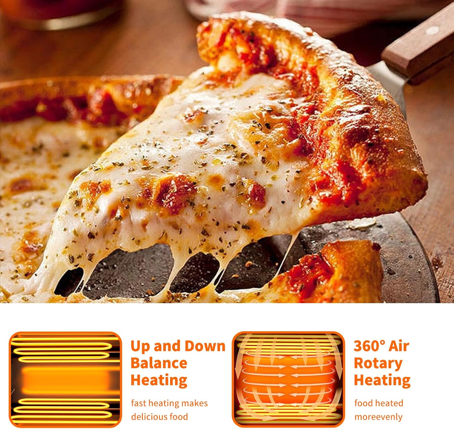 KOOTEH Electric Commercial Indoor Pizza Oven Stainless Steel Countertop Pizza Oven with Bread Crumbs 1100W Pizza Oven for home Restaurant