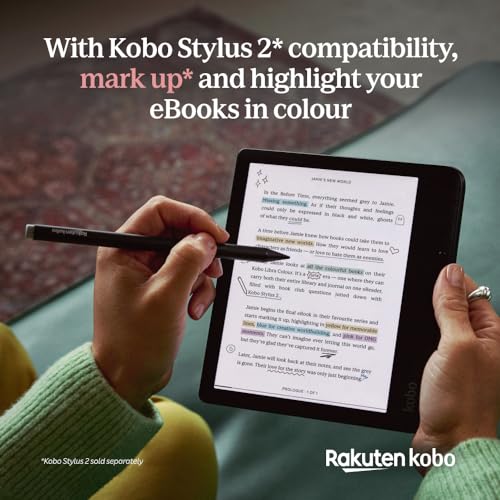 Kobo Libra Colour | eReader | 7” Glare-Free Colour E Ink Kaleido™ 3 Display | Dark Mode Option | Audiobooks | Waterproof | White
