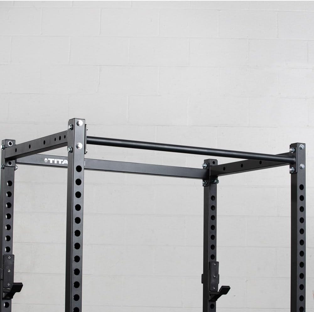 Titan Fitness T-2 Series Short 71" Power Rack, 850 LB Rackable Capacity, Skinny Pull Up Bar, Pin and Pipe Safeties, Standard J-Hooks, All In One Home Garage Gym for Weightlifting and Strength Training