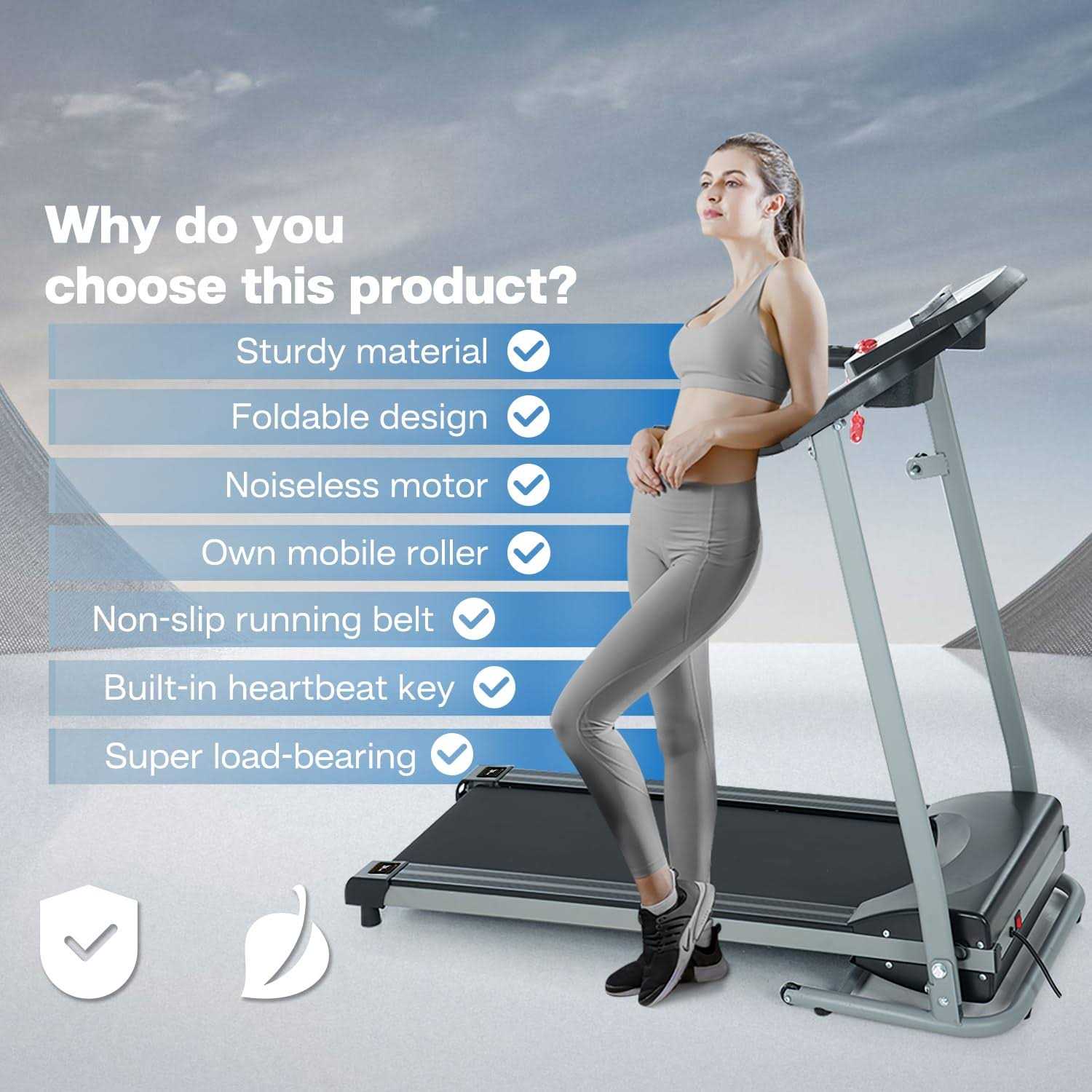 Home Foldable Treadmill with Incline, Folding Treadmill for Home Workout, Electric Walking Treadmill Machine 15 Preset or Adjustable Programs 250 LB - Sports Supplies Online Store