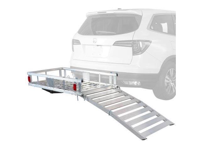 Apex ACC500-DLX Deluxe Aluminum Basket Hitch Cargo Carrier with Ramp