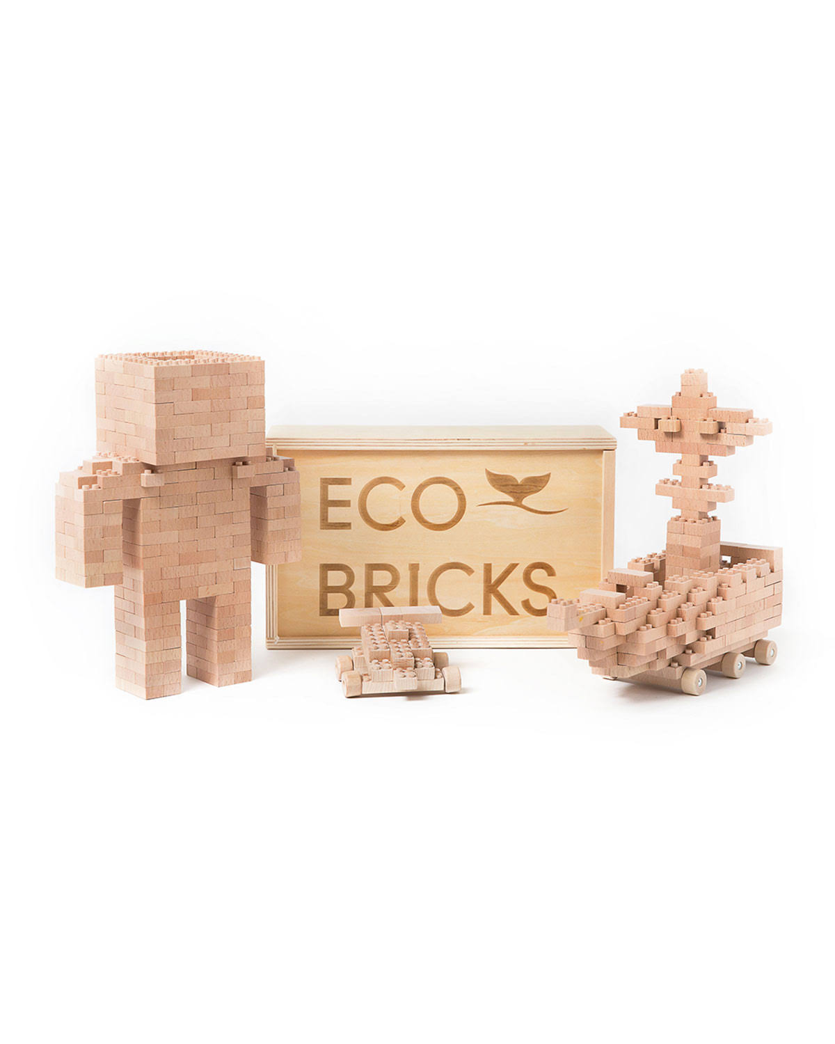 Once Kids Eco Bricks Wooden Set - 250 Piece