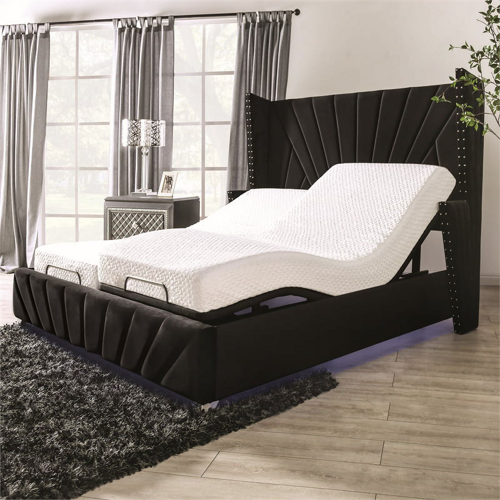 Patz Metal Black 3 Motor Twin XL Adjustable Bed with USB Outlet & Dual Massage