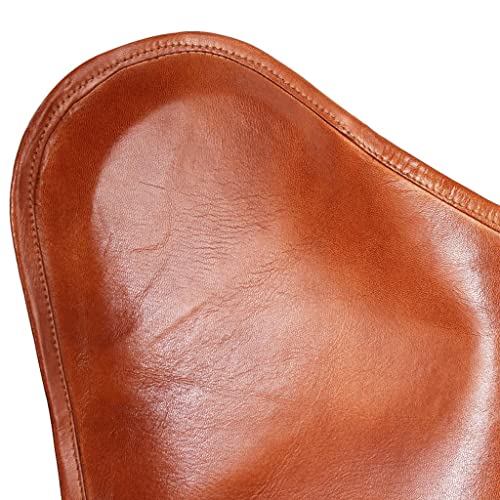 Butterfly Chair Brown Real Leather,Ergonomic Vintage Real Leather Butterfly Chair for Ultimate Comfort and Style Living Room Furniture, Chaise Lounges