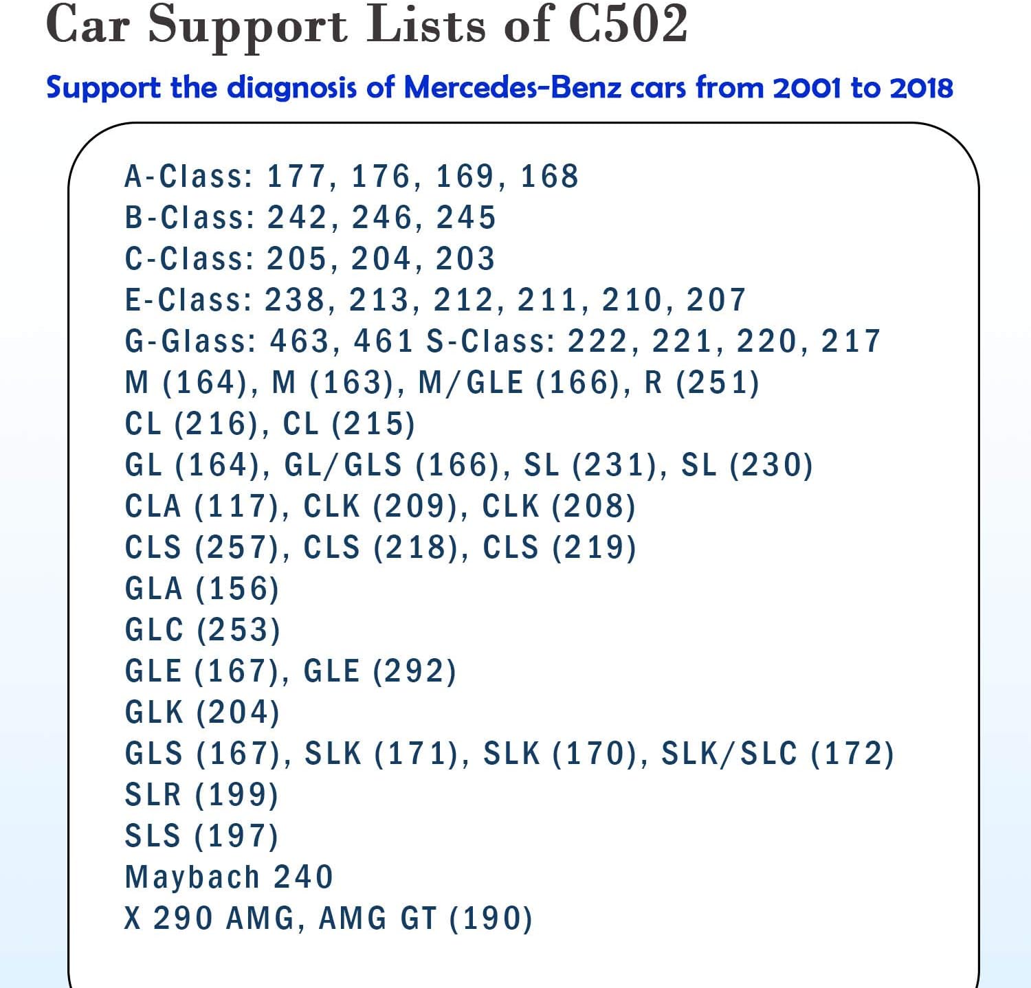 Creator OBD2 Scanner for Mercedes Benz ABS SRS Transmission Full System Diagnostic Scan Tool Professional Automotive Code Reader - Creator C502 [2022 Version]