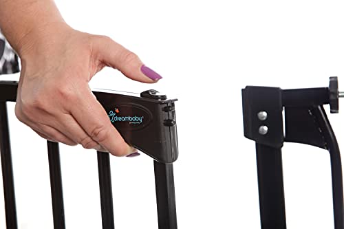 Dreambaby Chelsea Extra-Tall Auto-Close Security Baby Safety Gate-Black-with Extensions, Black, 28 - 42.5"