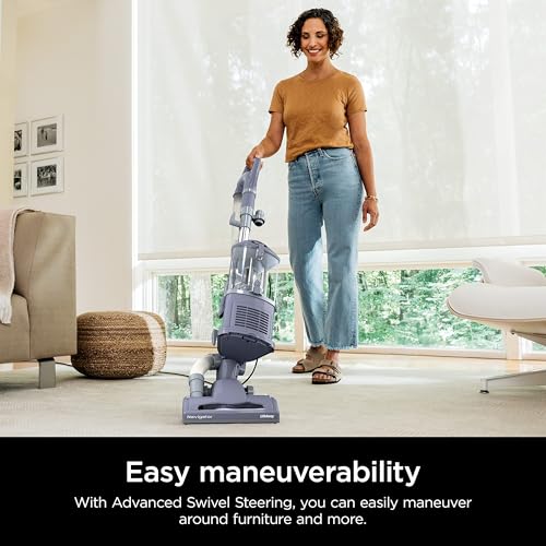 Shark Upright Vacuum, Navigator Lift-Away Deluxe with Large Dust Cup Capacity, HEPA Filter, Swivel Steering, Upholstery Tool & Crevice Tool, Blue, NV360