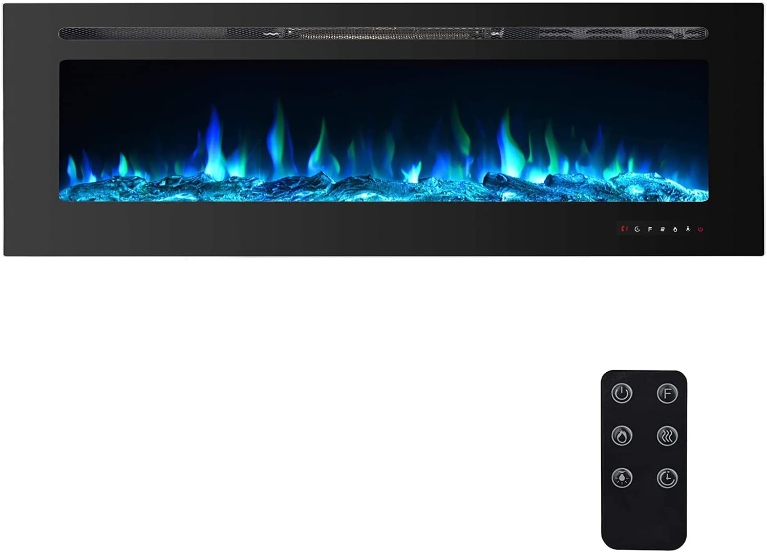 36 Inch Electric Fireplace Inserts, Wall Mounted Fireplace, Recessed Electric Fireplace, Led Fireplace, Linear Fireplace, 750/1500W