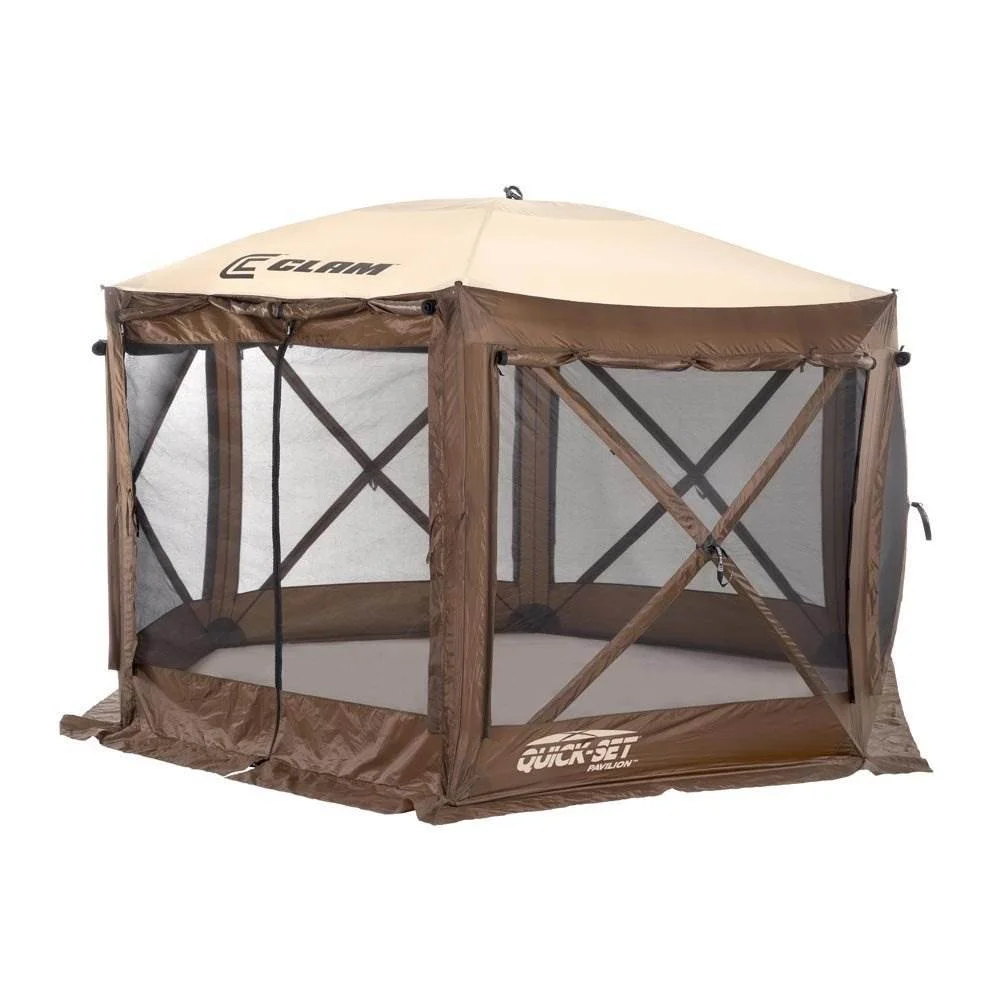 CLAM Quickset Pavilion 12.5' Portable Outdoor Gazebo Canopy Tent with Floor Tarp