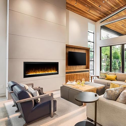 Dimplex 36 Inch Slim Built-in Linear Electric Fireplace | Shallow 4-Inch Depth with Multi-Fire Color Technology, Remote and Acrylic Crystal Ember Bed Included - Sits Flush in Most Home Frames