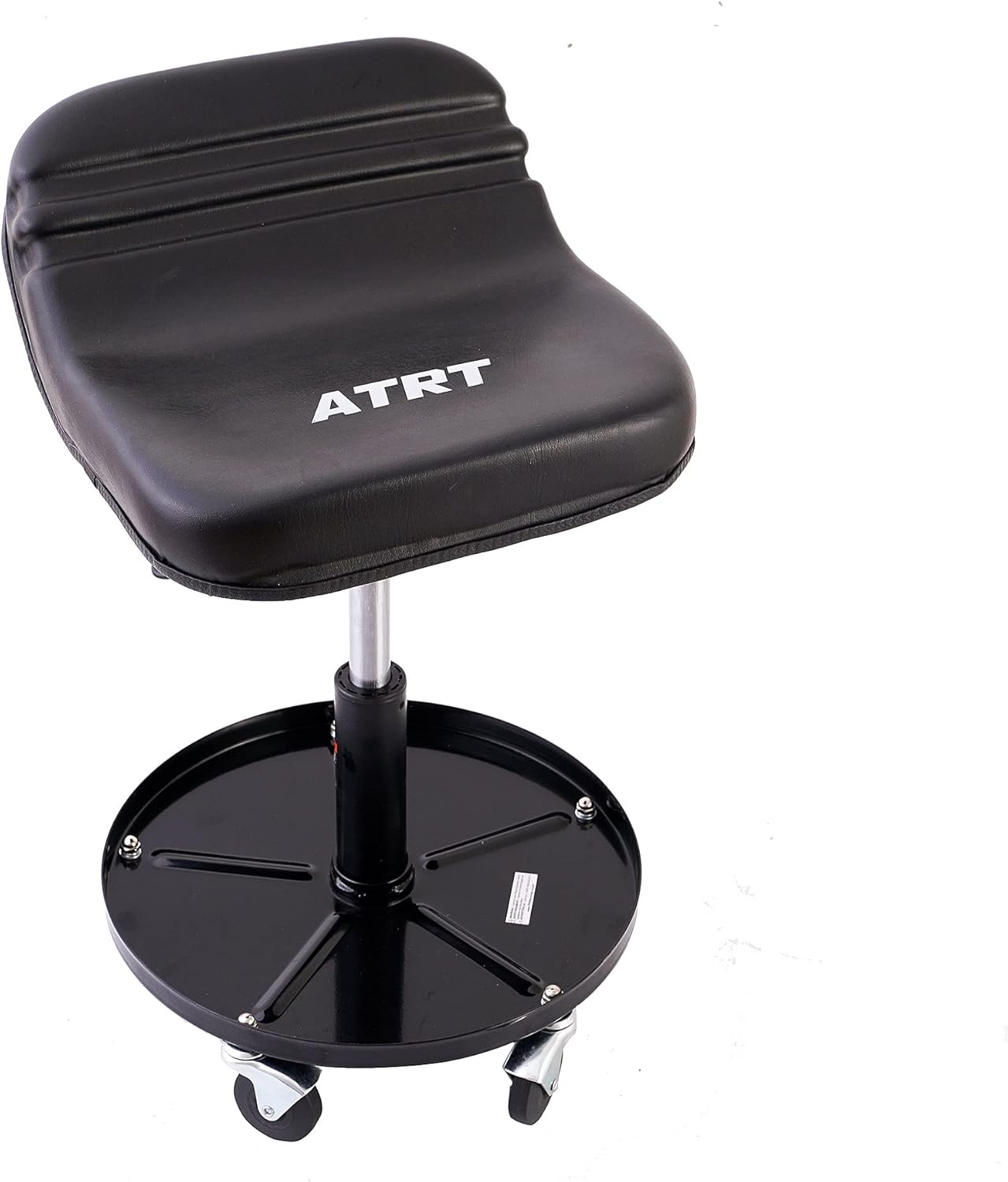 ATRT 300-LB Capacity Pneumatic Mechanic Roller Seat, Adjustable Rolling Stool, with 2.5-inch Heavy Duty Casters and Tool Tray, Orange