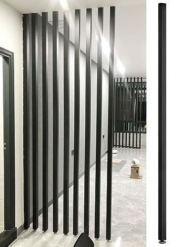 Room Divider Privacy Screen Privacy Screens/Room Divider Post, Wood Roomdivider for Room Separation/Bedroom/Office Cubicle Decor, Black Standing Wall Partition Column - Tall 2.4m 2.2m 2m 1.8m 1.6m 1.4