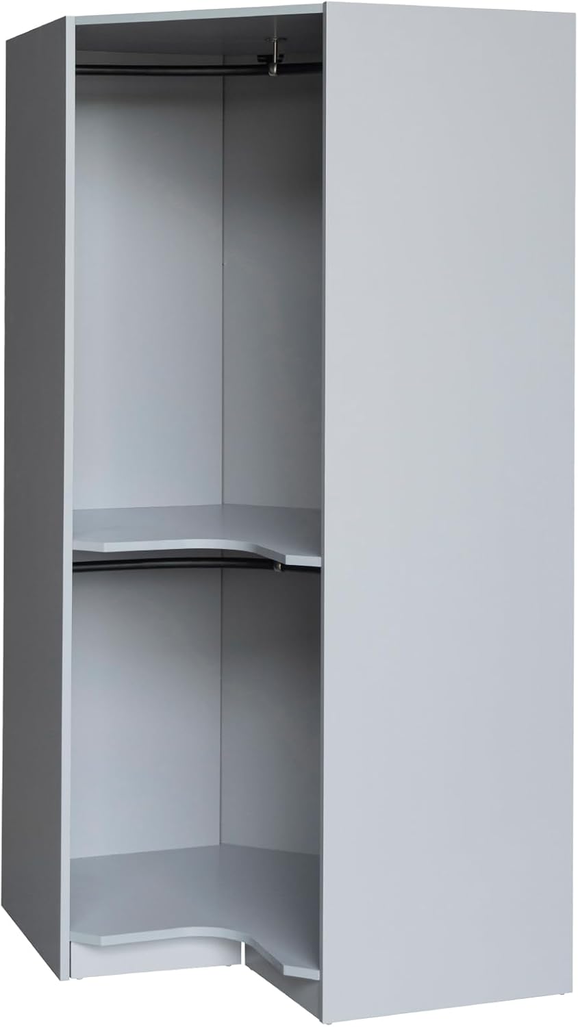 Armoir Wardrobe Closet & Cabinet - Functional Clothes Storage with Hanging Rail, Wooden Corner ArmoireWardrobe Freestanding for Bedroom, Locker Room, Home Office,Garage,roperos para guardar ropa