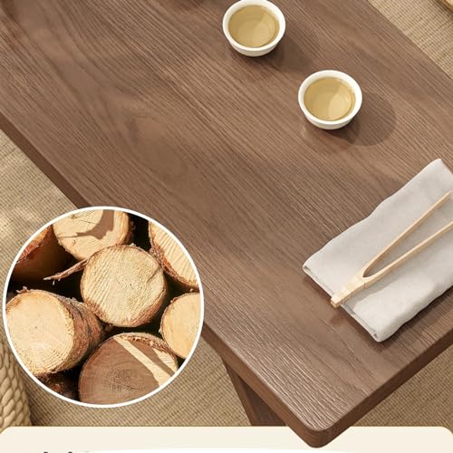 Japanese Coffee Table, Floor Sitting Low Table, Collapsable Tatami Table Altar Floor Table, Bamboo Folding Serving Table on Bed(65x35cm)