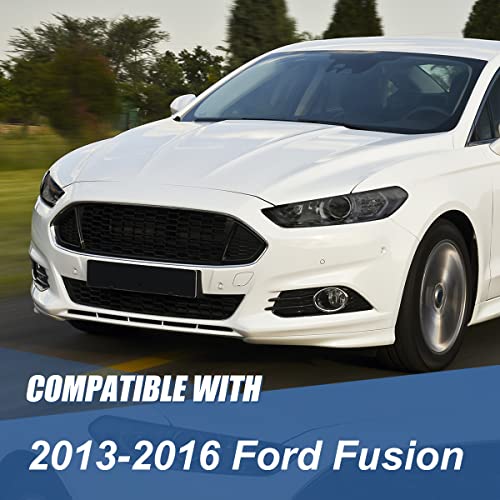 Auto Dynasty Factory Style Projector Headlight Lamps Compatible with Ford Fusion 13-16, Driver and Passenger Side, Black Housing Clear Corner