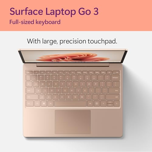 Microsoft Surface Laptop Go 3 (2023) - 12.4" Touchscreen, Thin & Lightweight, Intel Core i5, 8GB RAM, 256GB SSD SSD, with Windows 11, Ice Blue Color Copilot