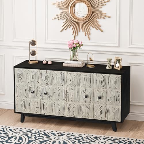 NicBex Modern Gold Accent Sideboard Cabinet,Large Buffet Storage Cabinet with 1 Shelf Each,Sideboard Buffet Cabinet for Living Room and Entryway,White