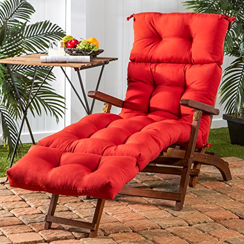 Greendale Home Fashions 72 x 22-inch Outdoor Chaise Lounge Cushion, Set of 1, Cinnamon Stripe