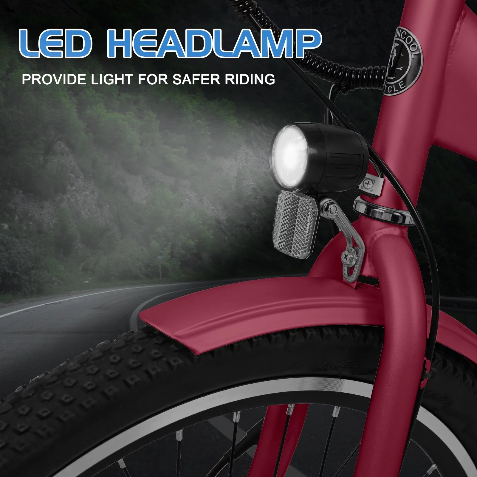 Ficisog 24" Adult Electric Tricycles, 350W 7-Speed Electric Tricycle with Removable Lithium Battery, Unisex 36V 14.5AH