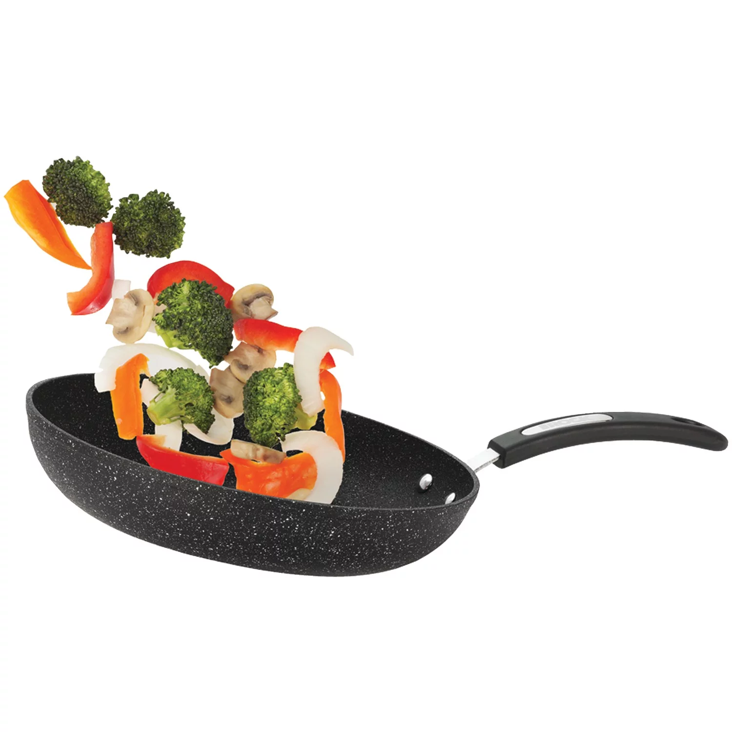 The Rock by Starfrit 9-Piece Cookware Set with Bakelite Handles, Black