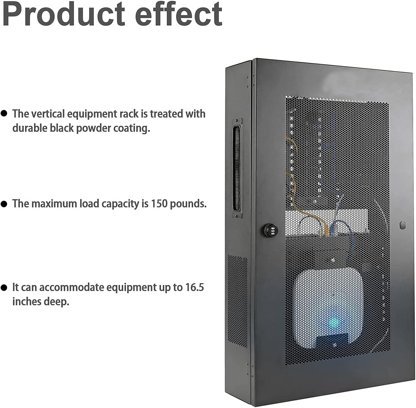 3U 19-inch Vertical Installation Smart Rack, Adjustable Bracket, Wall-Mounted Cabinet