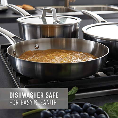 Calphalon Premier Stainless Steel 13-Piece Cookware Set, Silver