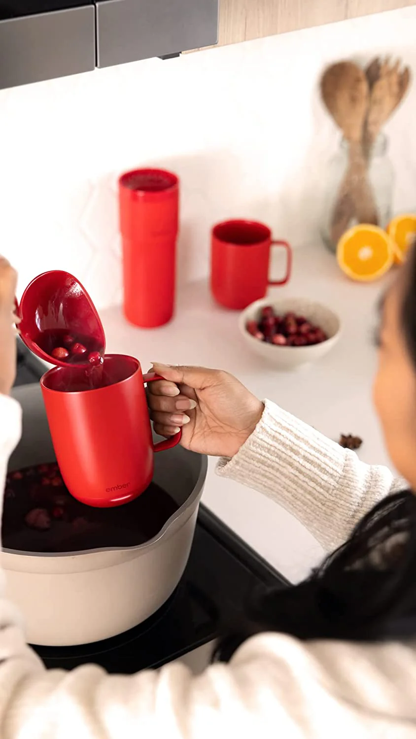 Ember Temperature Control Smart Mug 2, 14 oz, Grey, 80 min Battery Life | App Controlled Heated Coffee Mug | Improved Design with Clear Splash-Proof Sliding Lid