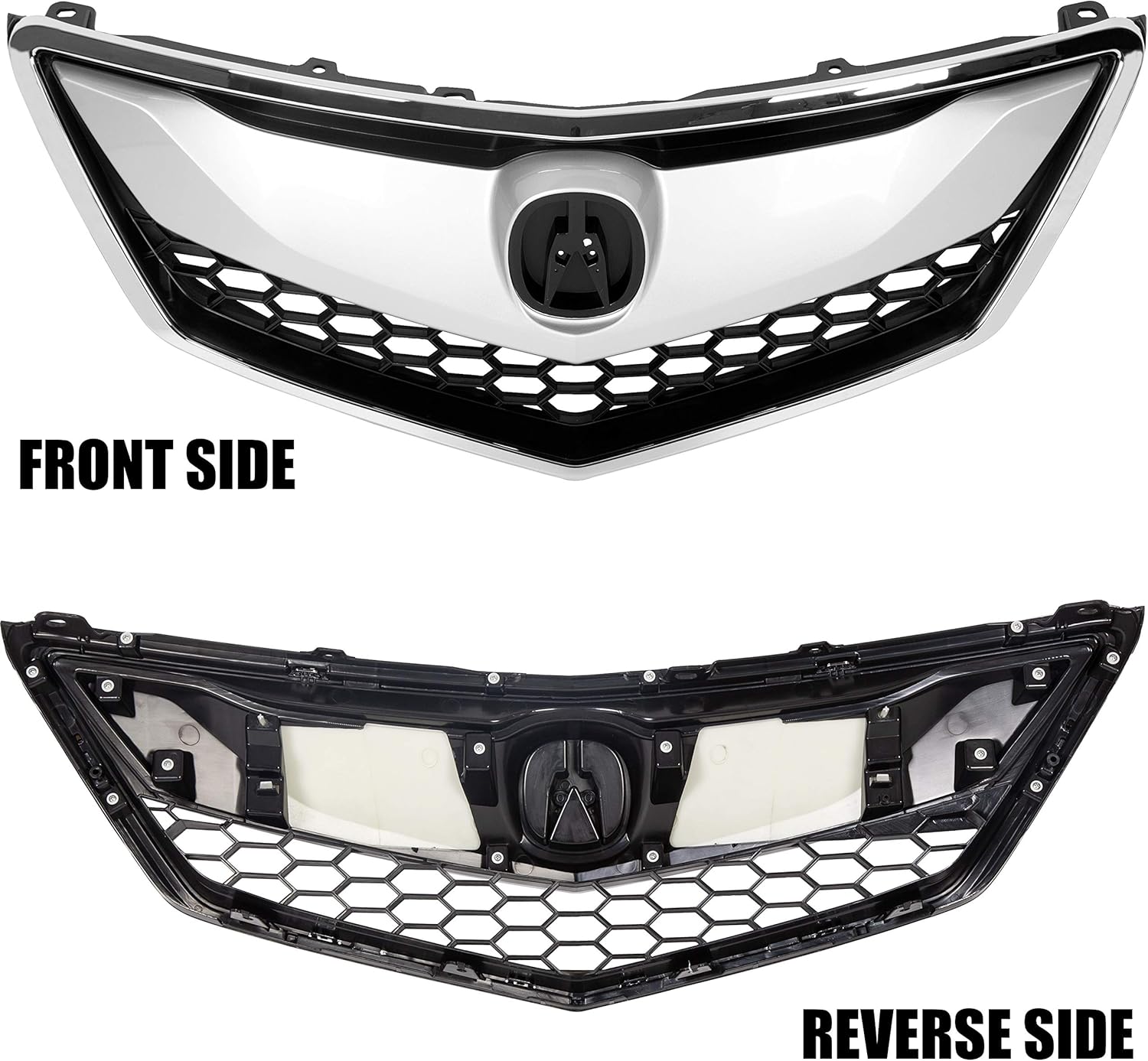 HECASA Front Grille Compatible With 2016-2018 Acura RDX Front Bumper Mesh Grille Cover Trim Replacement for AC1200128 71121TX4A51