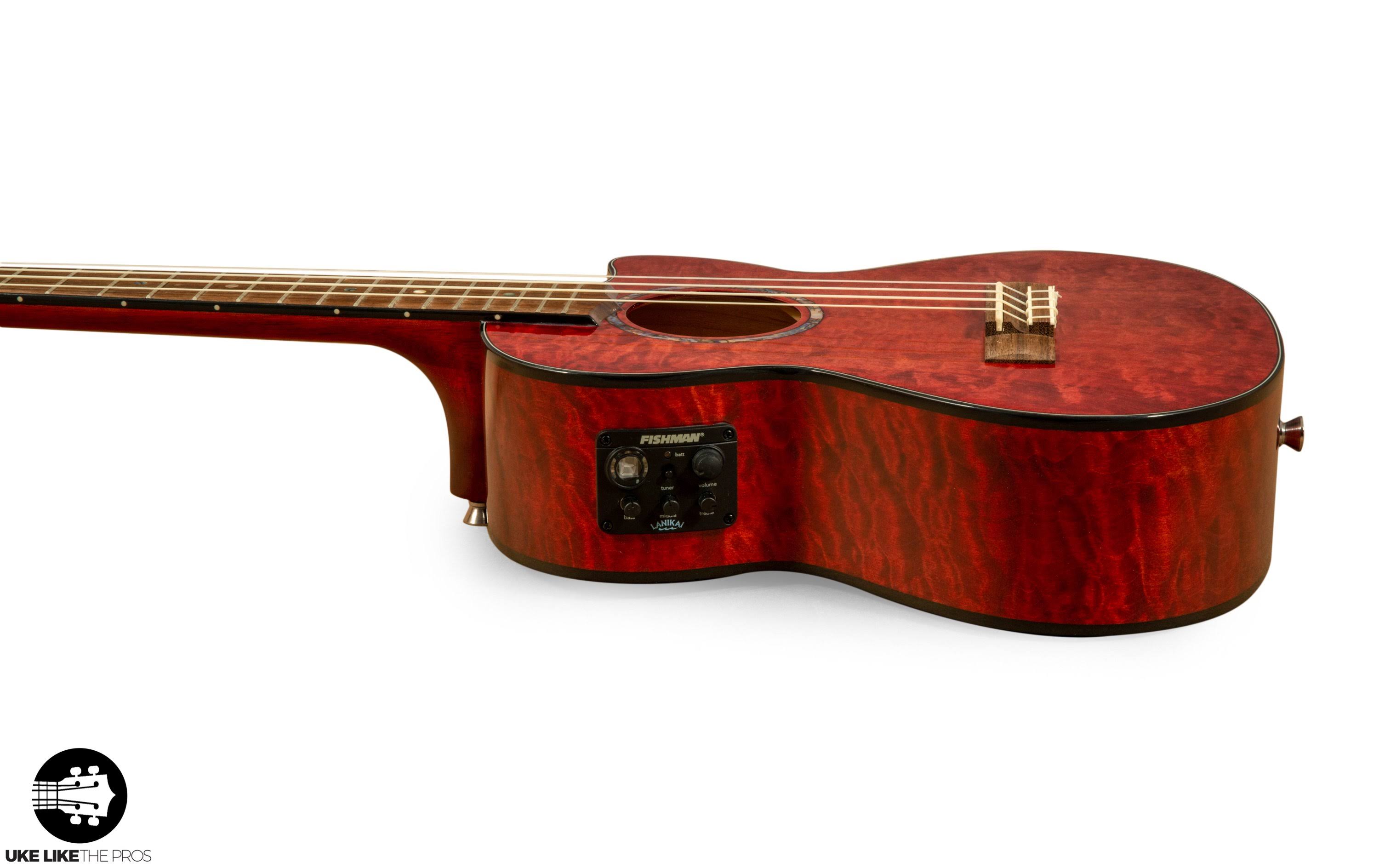 Lanikai Quilted Maple Red Stain Tenor Ukulele, Brown