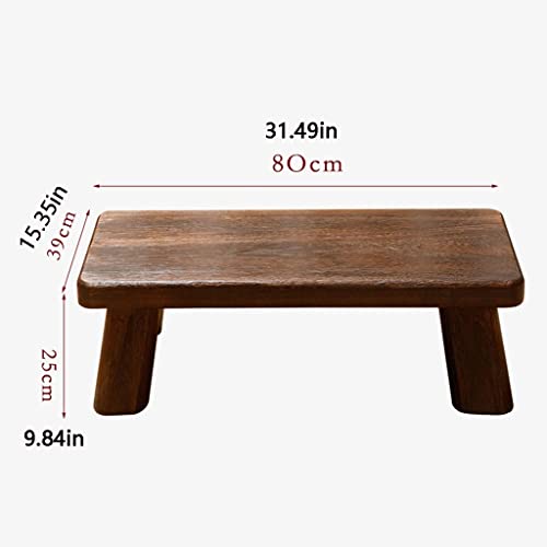 End Tables Japanese Altar Table, Tatami Chabudai Puja Table,Paulownia Wood Low Coffee Table for Living Room, Bedroom (Color : Brown, Size : 68 * 35 * 18cm)