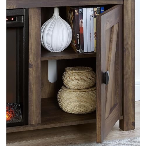 Ameriwood Home Farmington Electric Fireplace Console 50", Black Oak TV Stand