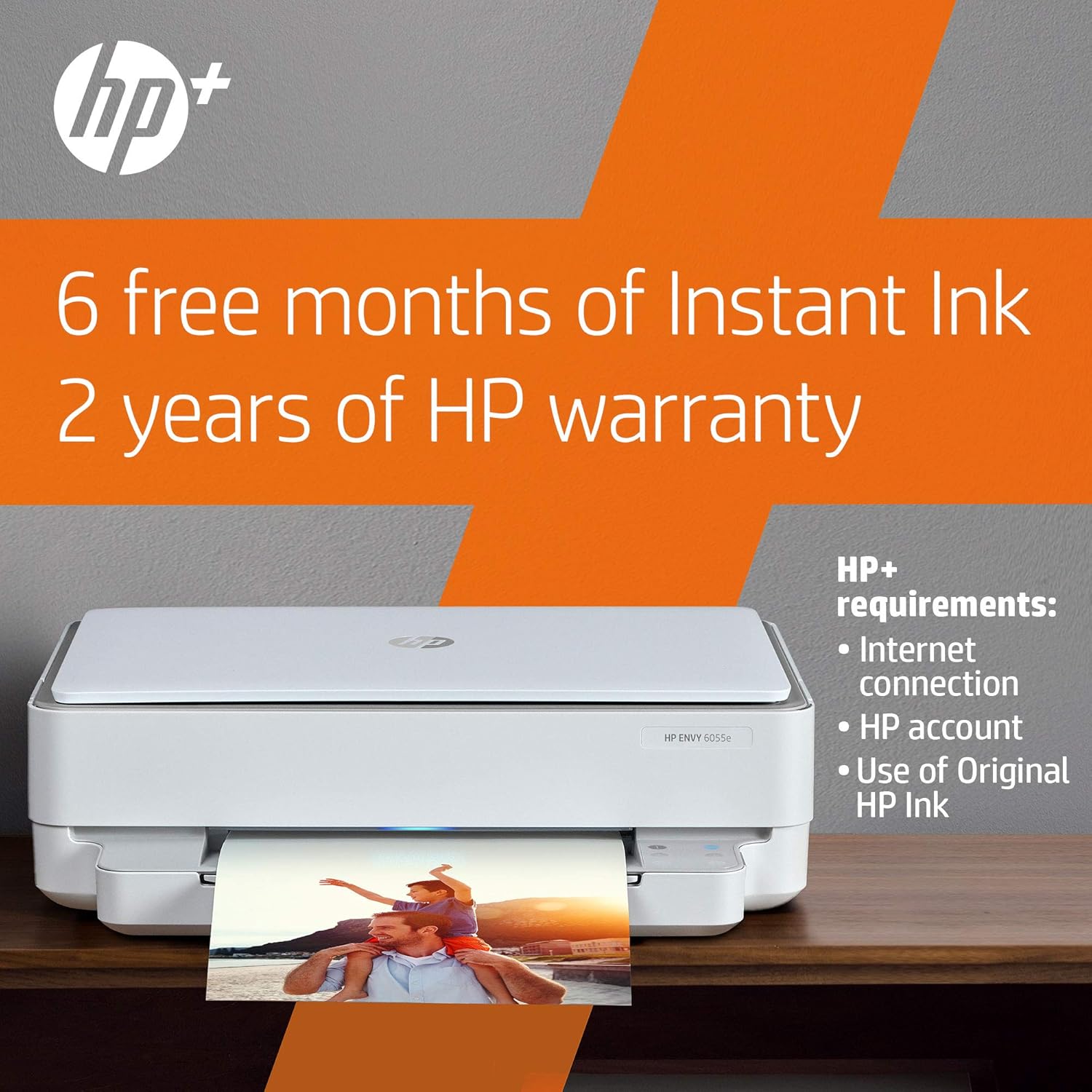 HP ENVY 6055e All-in-One Wireless Color Printer, with bonus 6 months free Instant Ink with HP+ (223N1A)