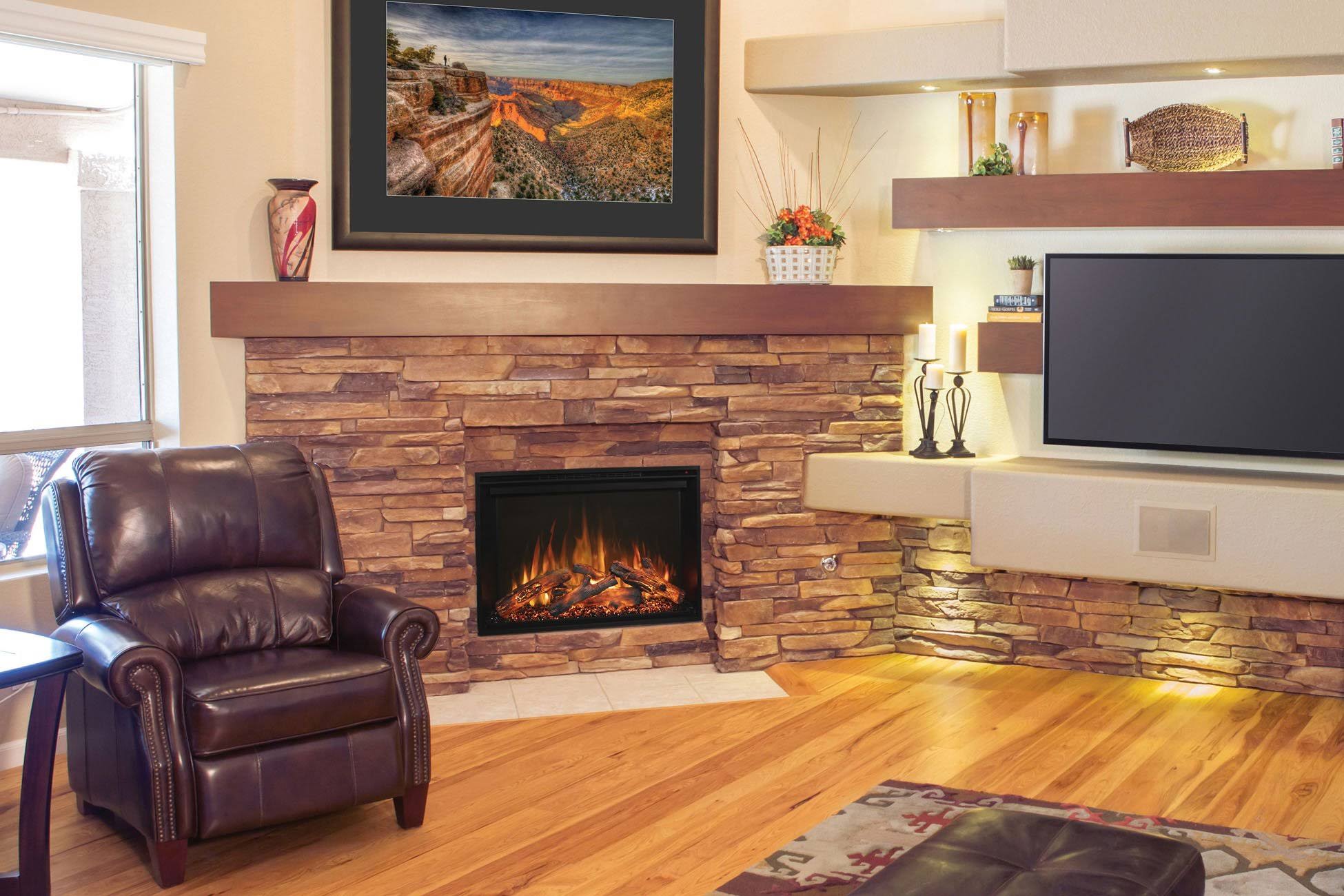 Modern Flames Redstone 30 inch Built in Electric Fireplace Insert | Electric Firebox Heater | RS-3021 by Electric Fireplaces Dep