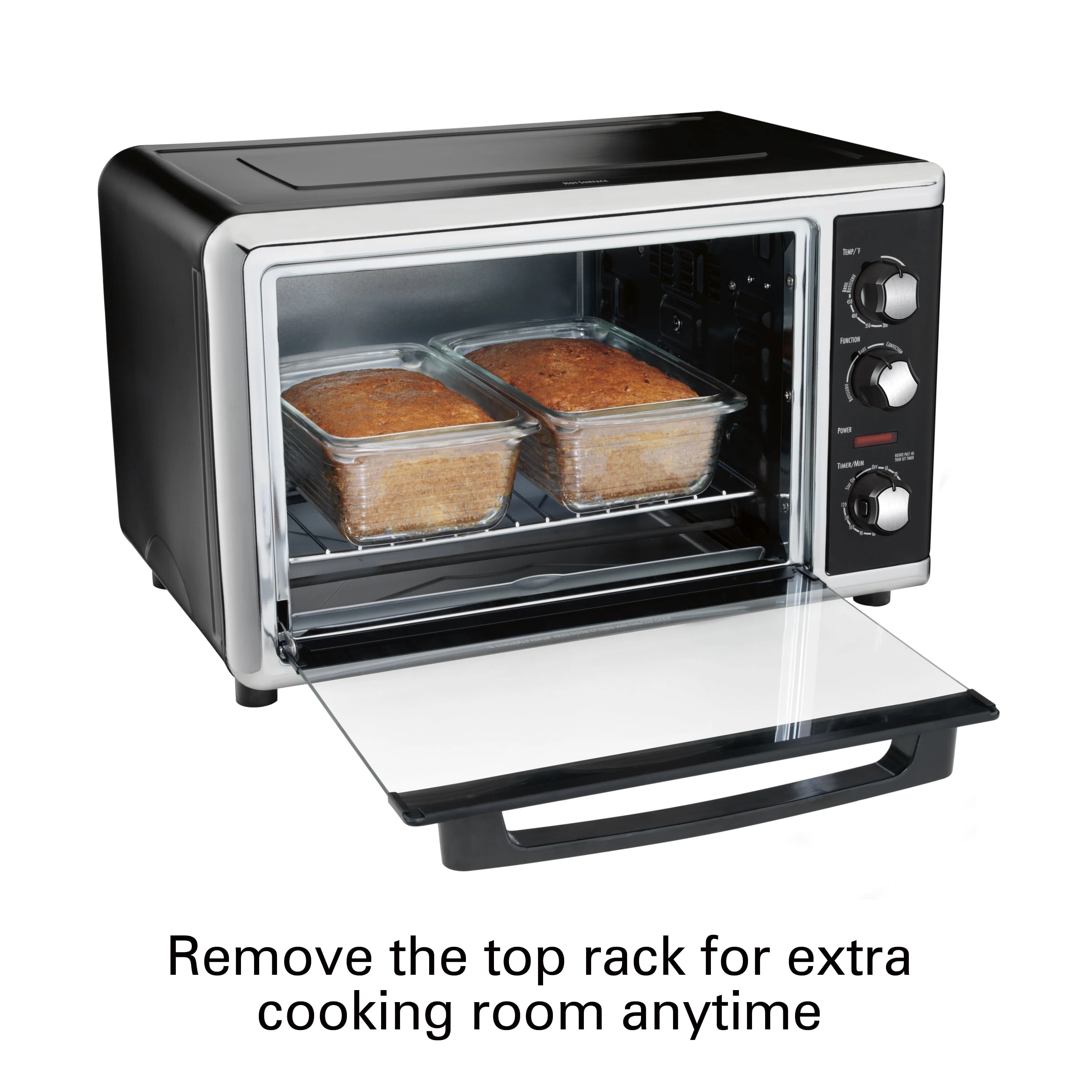 Hamilton Beach Countertop Oven with Convection and Rotisserie, Baking, Broil, Extra Large Capacity, Silver, 31105