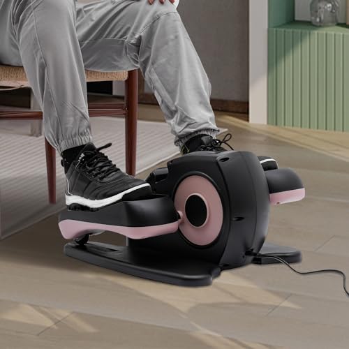 Ellipse Leg Exercise While Sitting for Seniors Seated Pedal Exerciser Under Desk Elliptical Machine, Quiet & Compact Mini Elliptical Leg Exerciser Machine with Remote Control for Home and Office Use