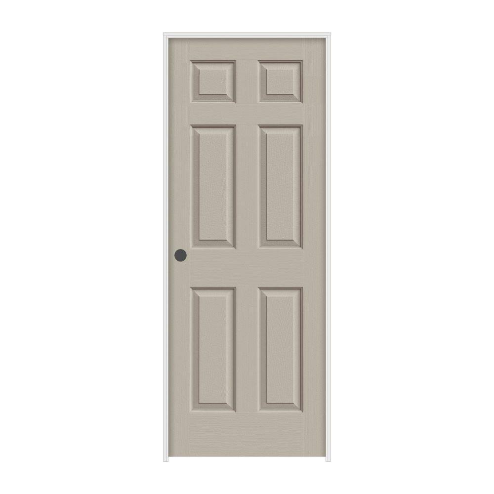 JELD-WEN 30 in. x 80 in. Colonist Desert Sand Painted Right-Hand Textured Molded Composite MDF Single Prehung Interior Door