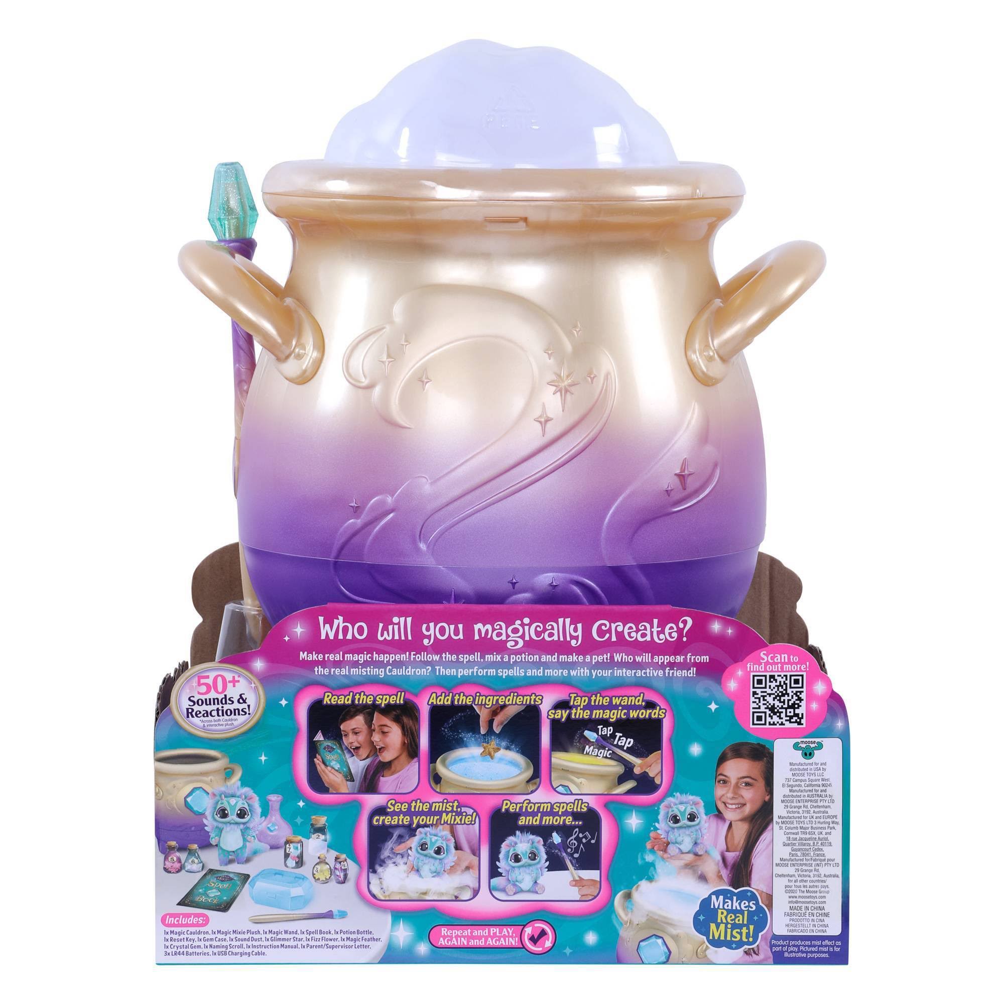 Magic Mixies Blue Interactive Plush Toy Magical Misting Cauldron